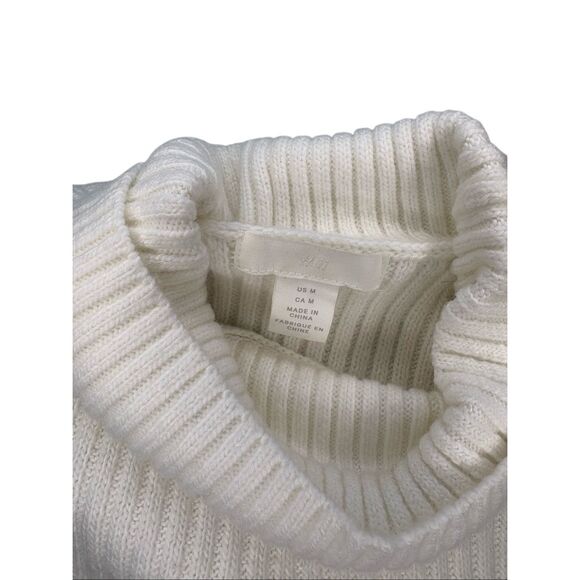 H&M oversized ribbed turtleneck sweater in off white - M - Picture 3 of 7